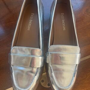 Enzo Angiolini Metallic Silver Flats